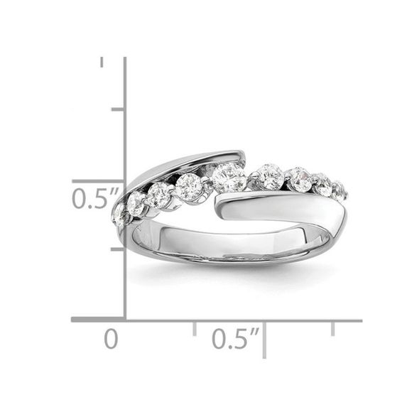 1/2 Carat (ctw SI1-SI2, G-H-I) Lab-Grown Diamond Band Ring in 14K White Gold - Picture 4 of 5